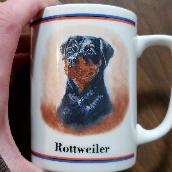 3 Rottweiler Dog Portrait Coffee Mug Cup Ceramic C. Farmer R. Maystead Mugs Cups - Picture 6 of 9